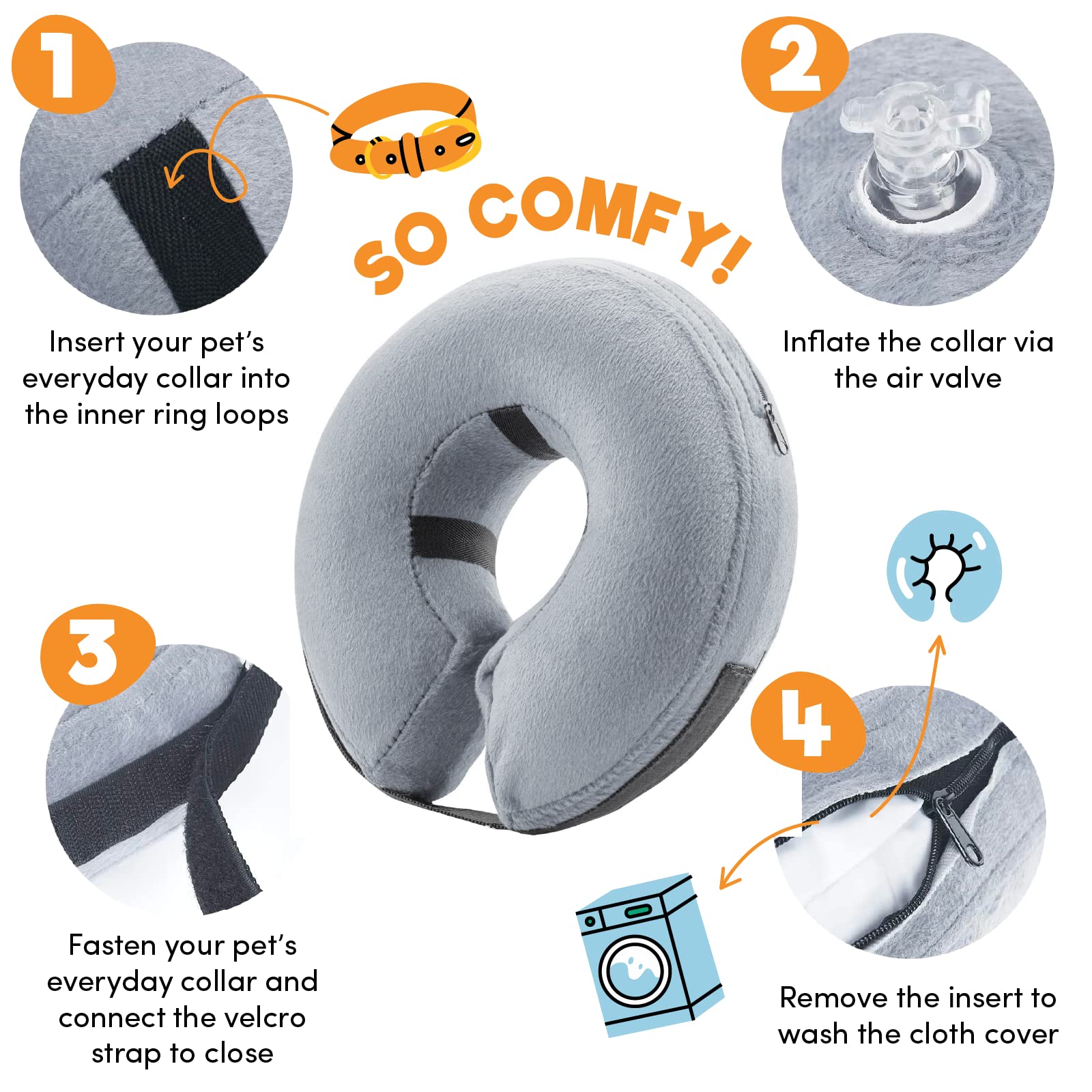 BENCMATE collar donut blando para perro, comodidad durante el uso