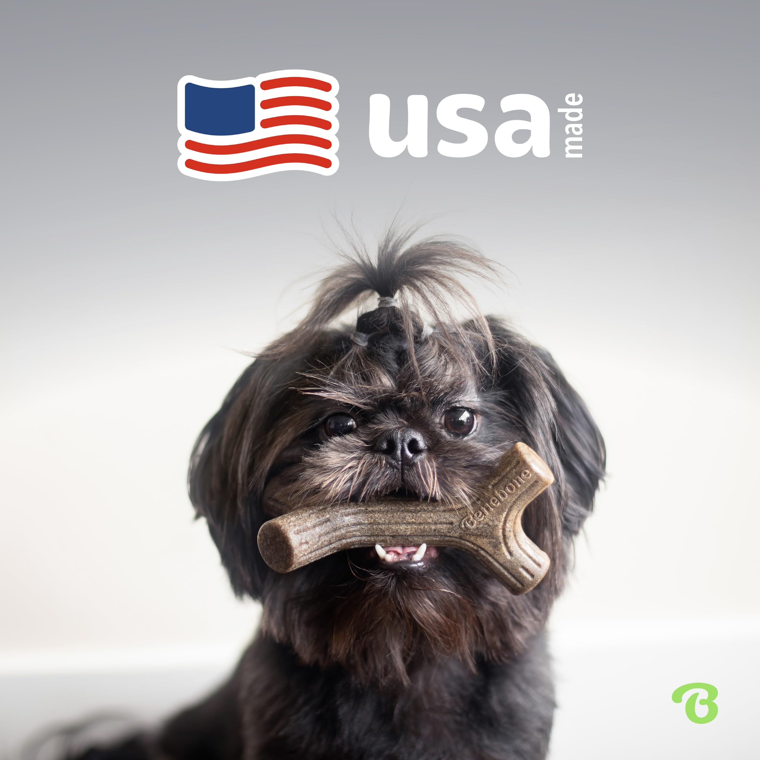 Benebone para perros de hasta 60 libras, masticación segura.
