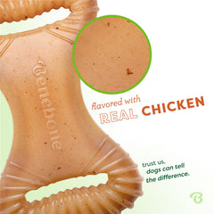 Benebone sabor pollo real: estimula la masticación y mantiene el interés.