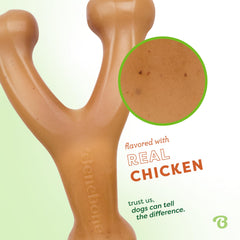 Benebone Wishbone sabor real de pollo, atractivo para perros.