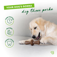 Benebone Zaggler, sabor a tocino real para perros.