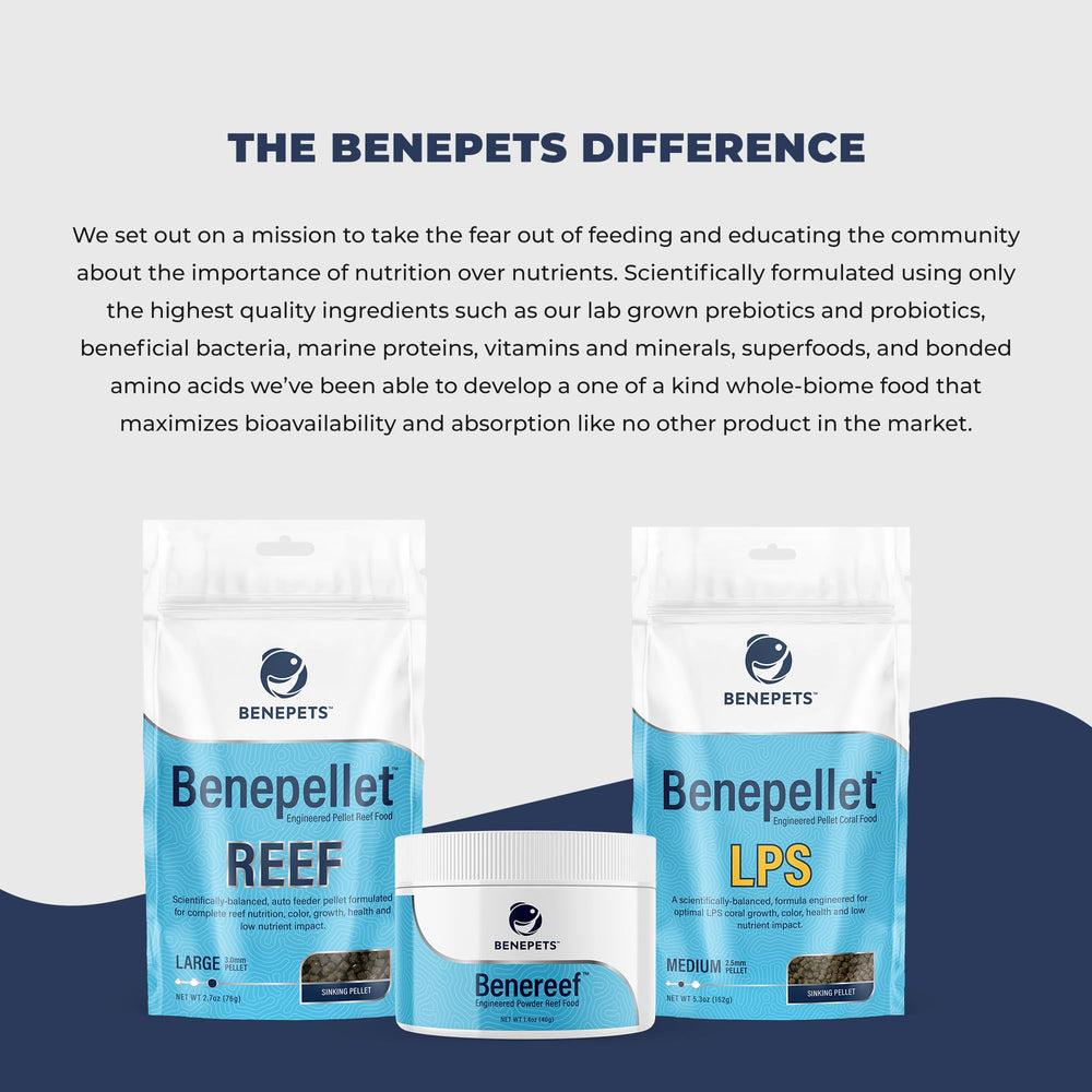 Benepets BeneReef Powder, prebióticos y probióticos para apoyo general del arrecife.