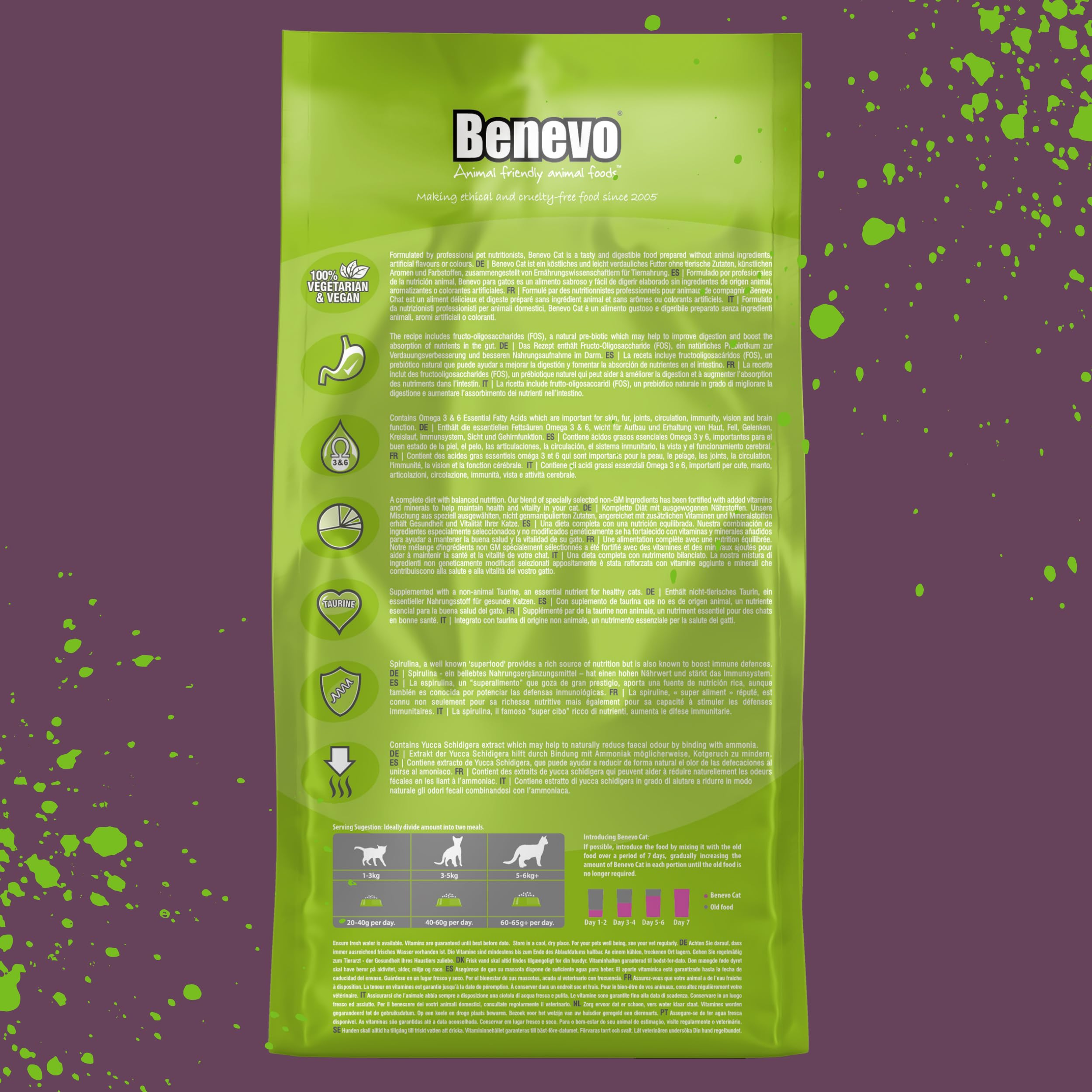 Benevo Cat: kibble de textura clara, ideal para la alimentación diaria.