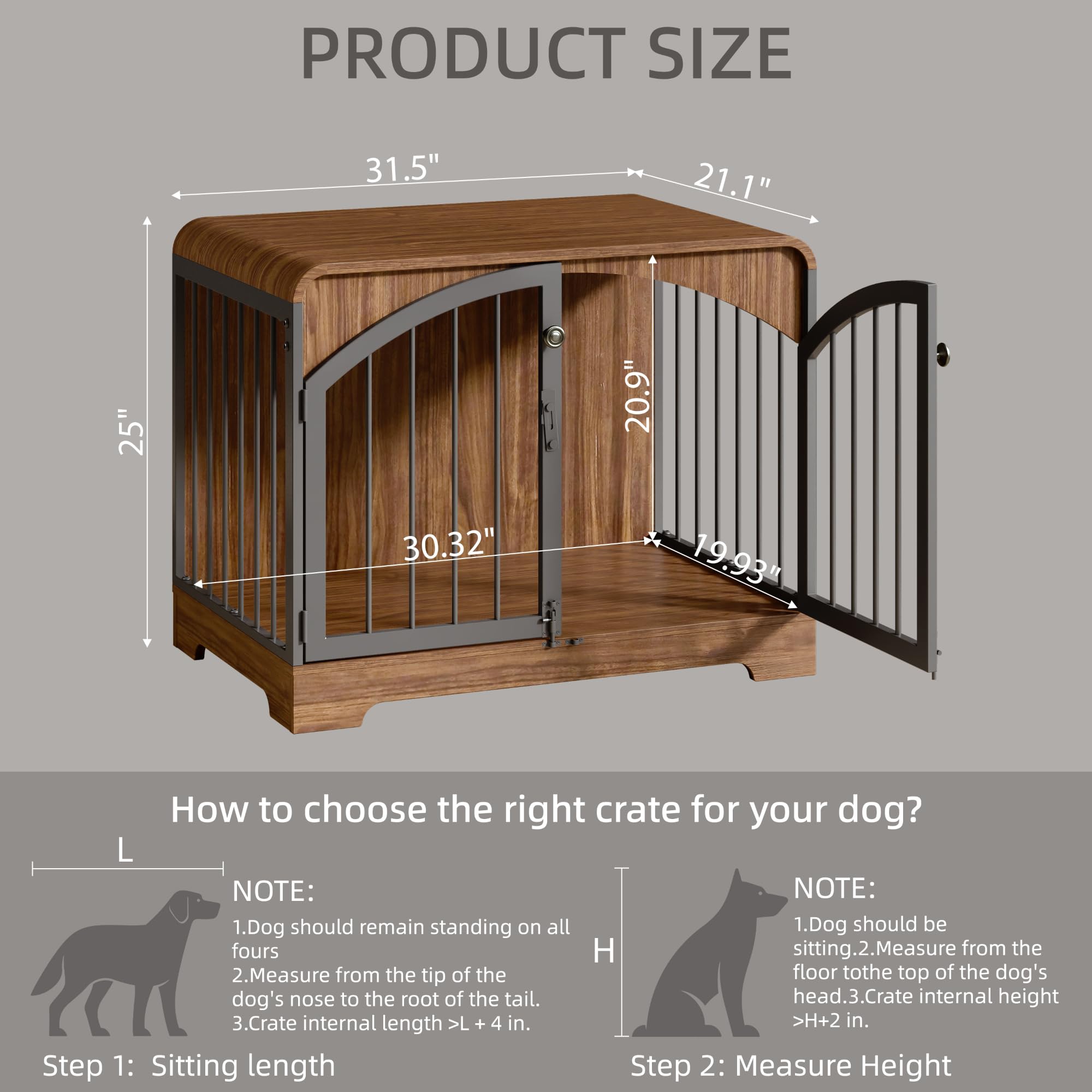 Jaula interior amplia para perro pequeño en estilo mueble decorativo Berenlefe