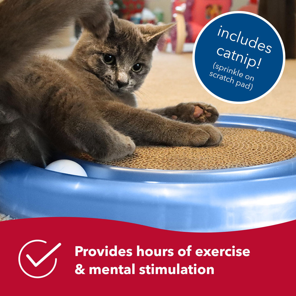 Bergan Turbo Scratcher con catnip incorporado para más energía.