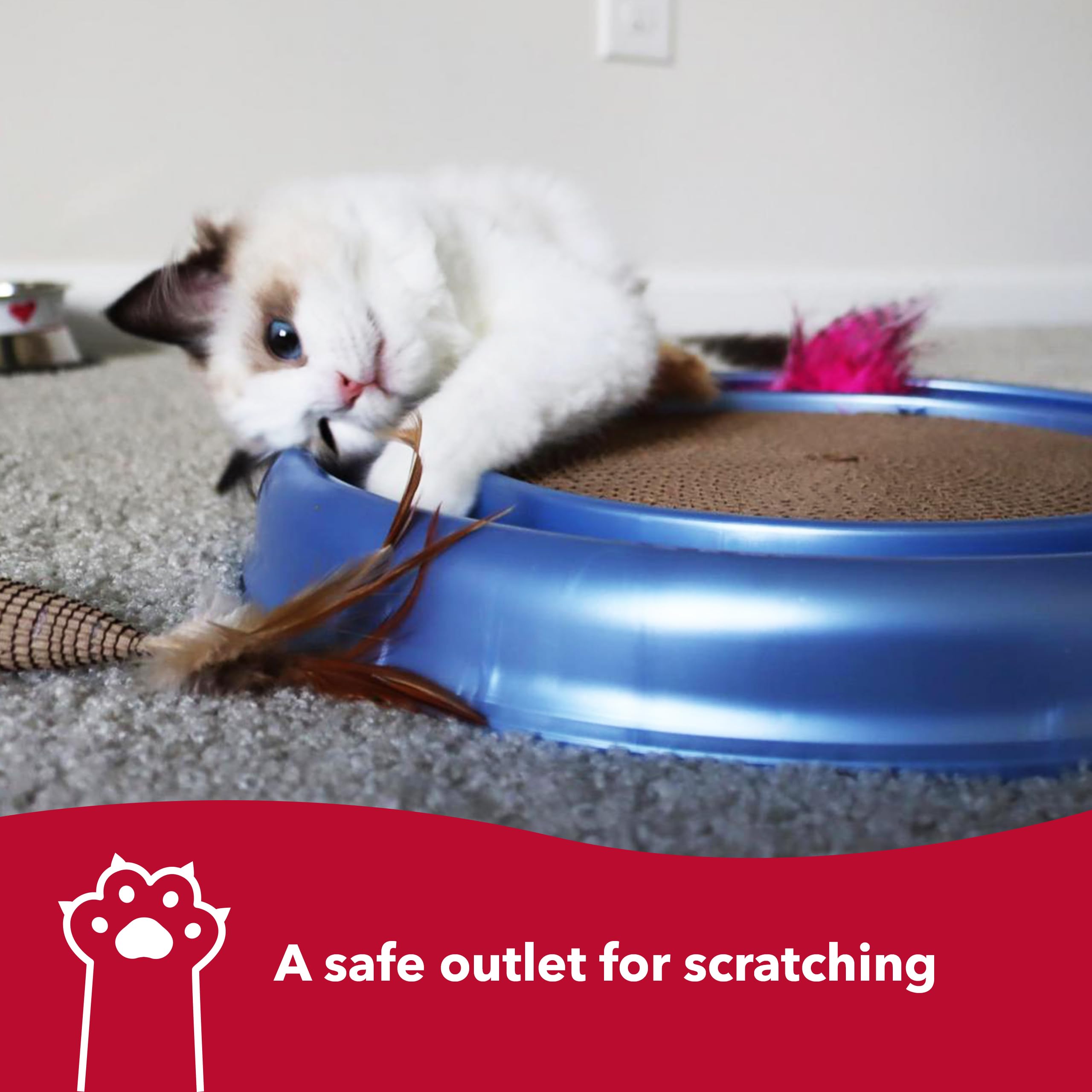 Bergan Turbo Scratcher ofrece entretenimiento prolongado para gatos.