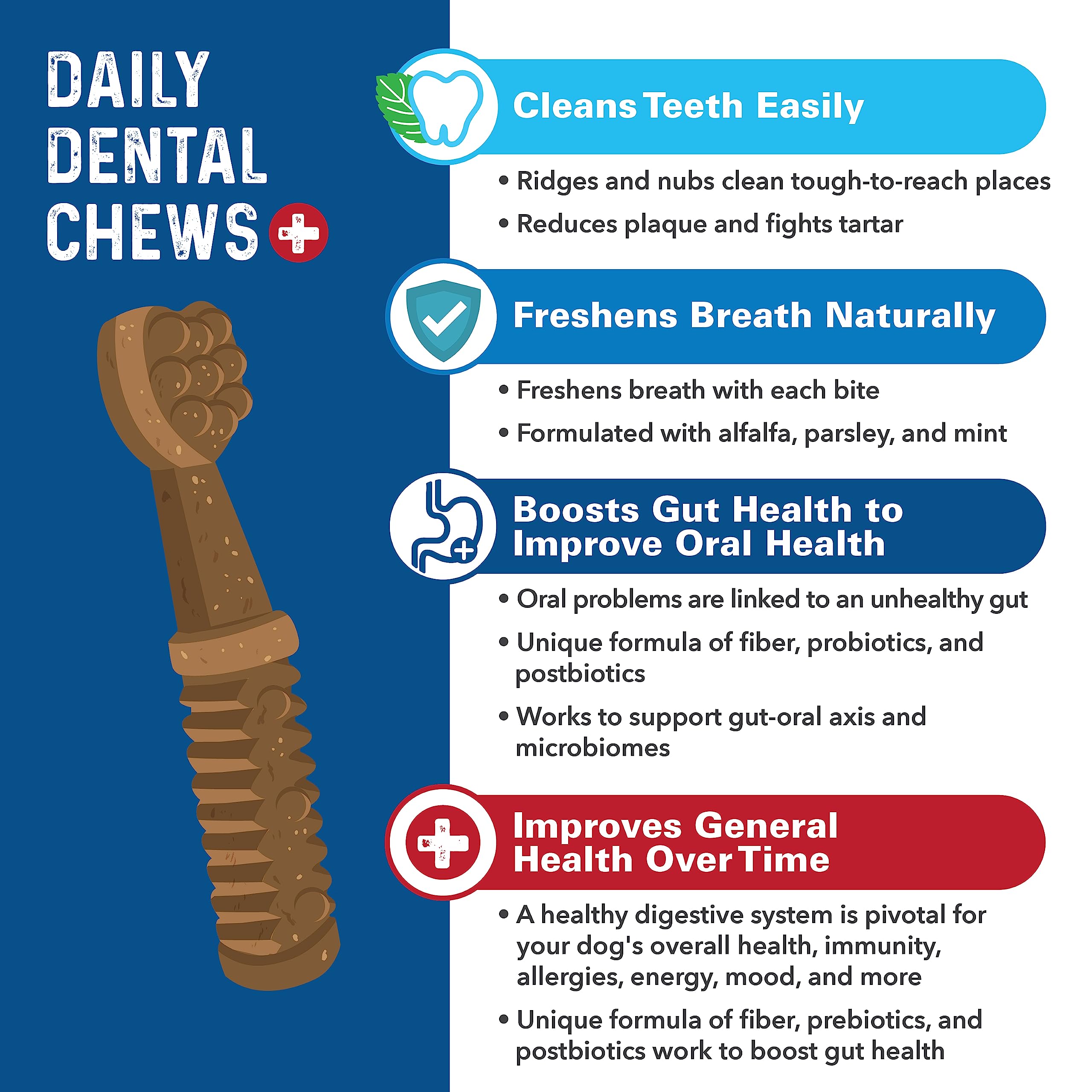 Bernie's Charming Chompers masticables dentales para dientes sanos y felices.
