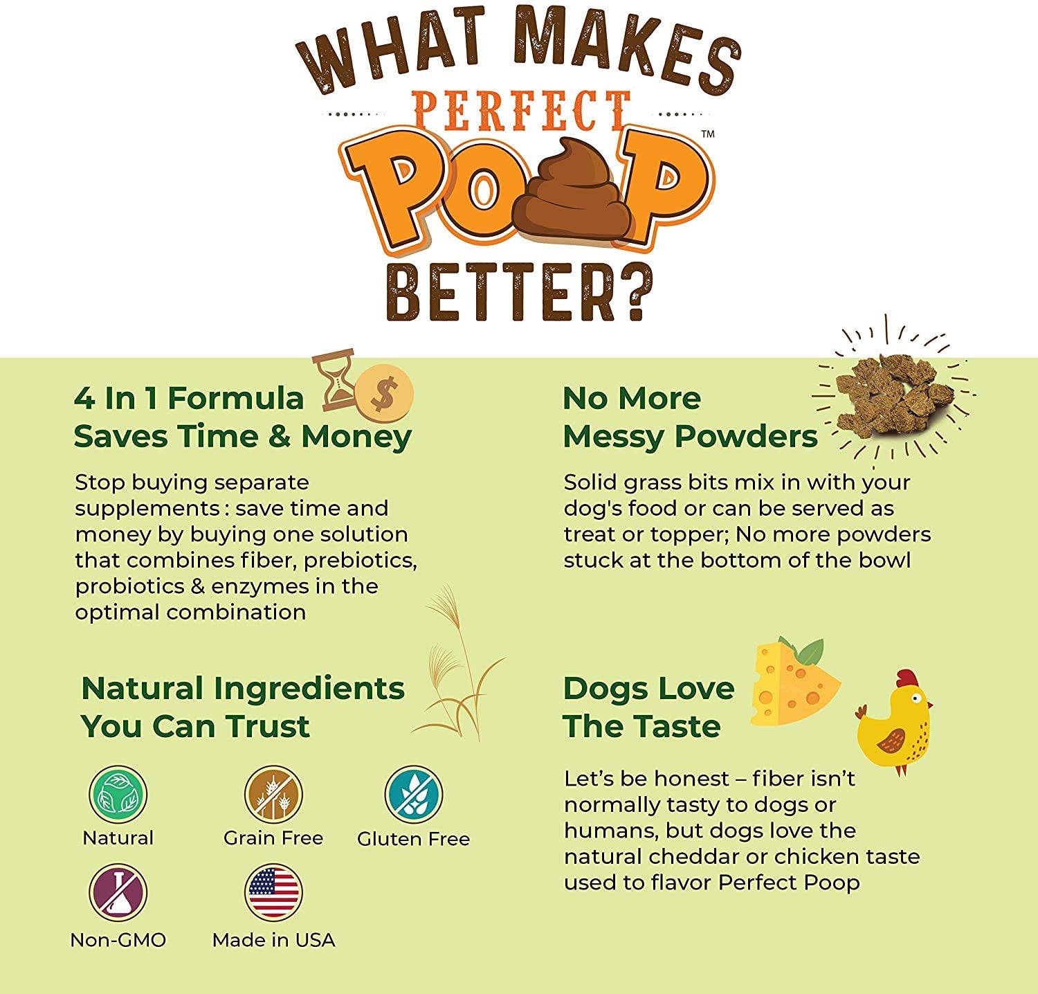 Bernie's Perfect Poop: ingredientes naturales que podrían apoyar la digestión.