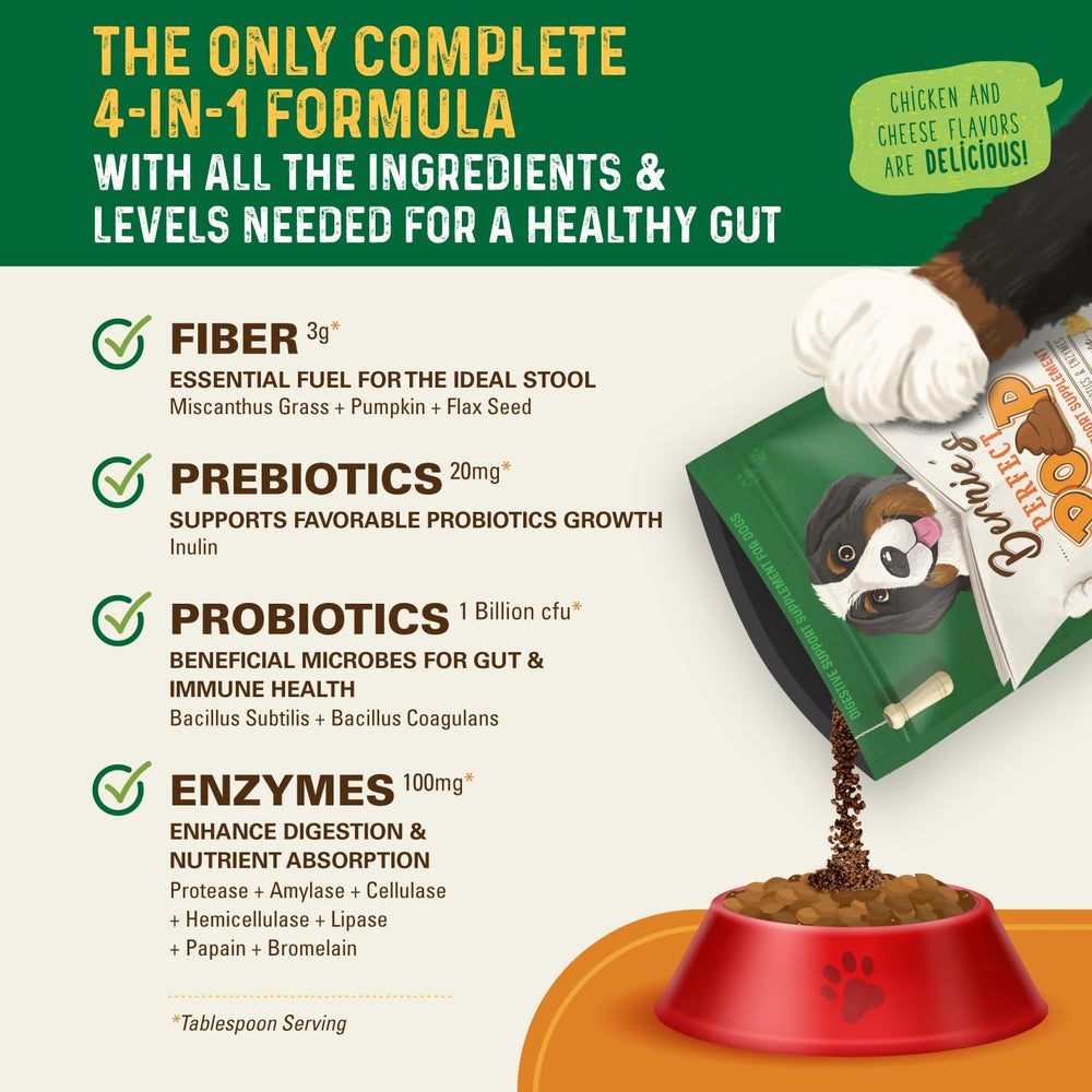 Bernie's Perfect Poop: prebioticos y probioticos que apoyan un tracto digestivo equilibrado