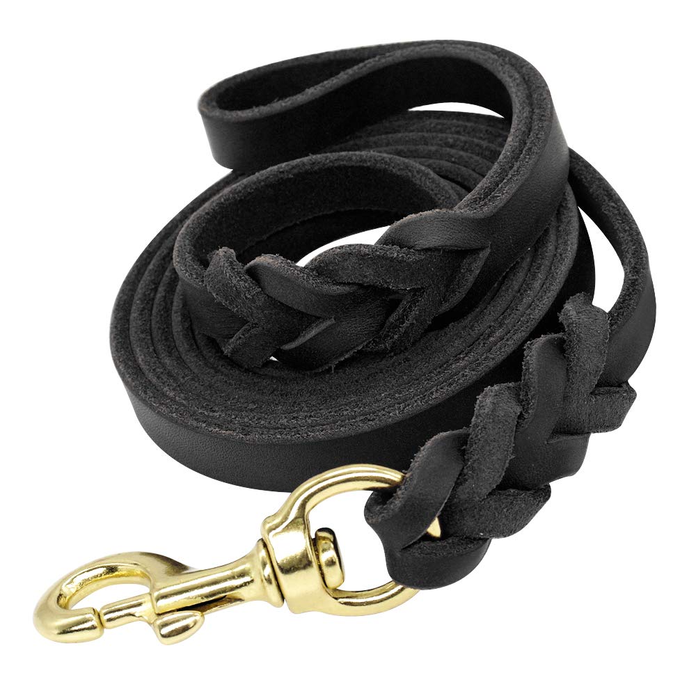 Berry Pet: correa para perro negra trenzada de 4 pies, ideal para paseos diarios y entrenamiento.
