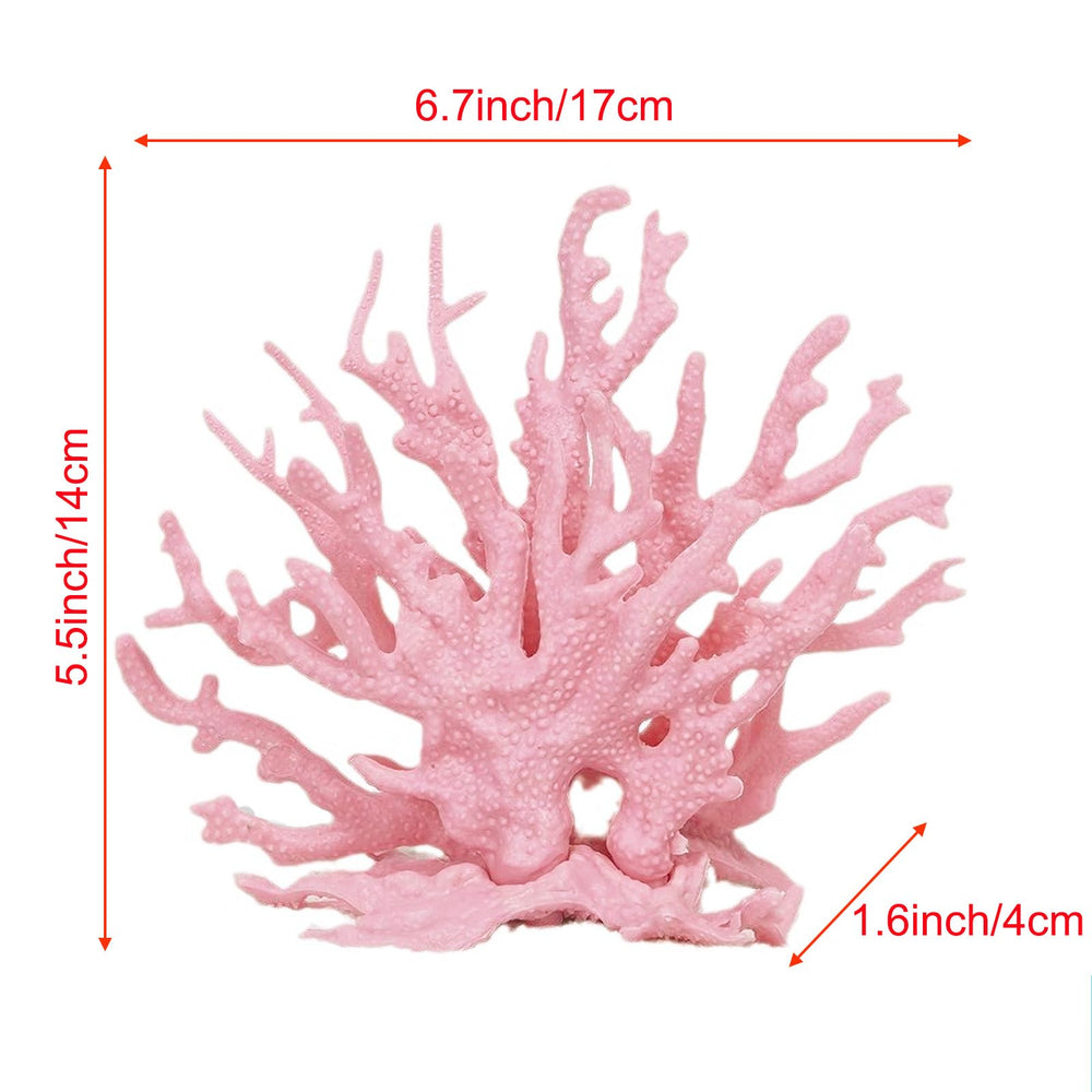 Besimple coral artificial para acuario rosa, tamaño grande.