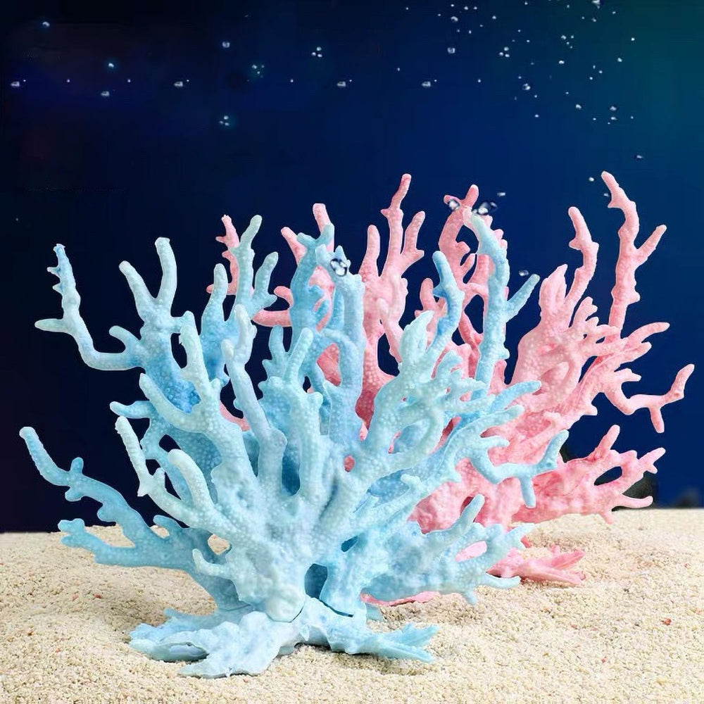 Besimple ornamento acuario coral artificial rosa, ideal para acentuar paisajes.