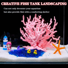 Besimple ornamento coral artificial para acuario, rosa, añade color y estructura.