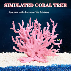 Besimple planta artificial para acuario de resina, rosa, fácil limpieza.