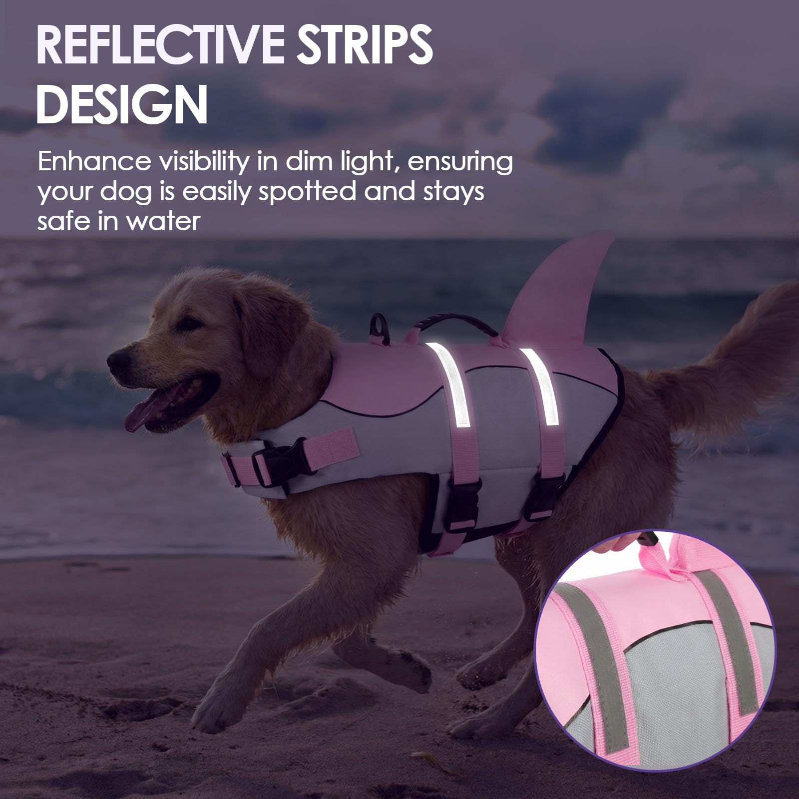 Tiras reflectantes en chaleco salvavidas de perro Bess Bridal
