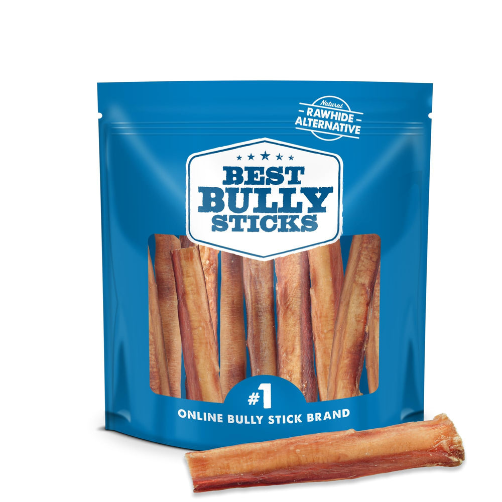 Best Bully Sticks bastón de 6 pulgadas para perros grandes, masticación prolongada.