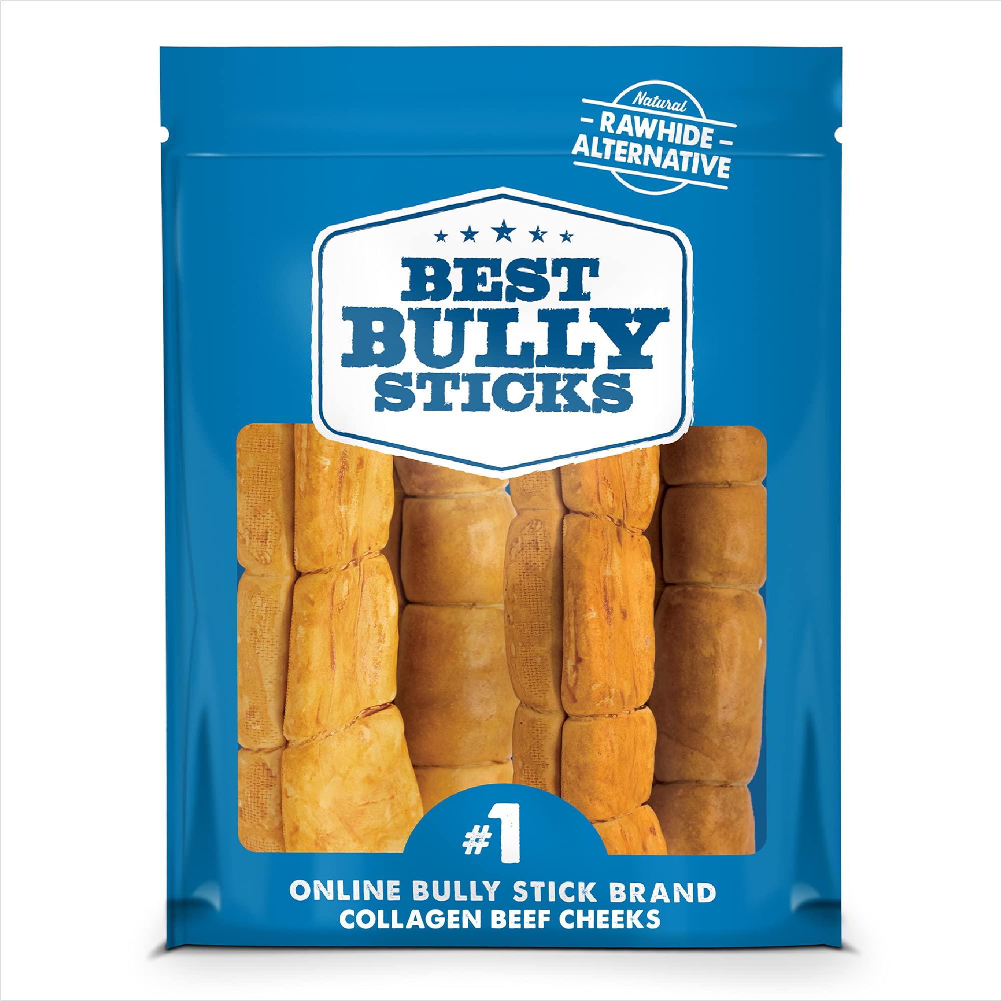 Best Bully Sticks cachete de ternera con mantequilla de cacahuate, masticación prolongada