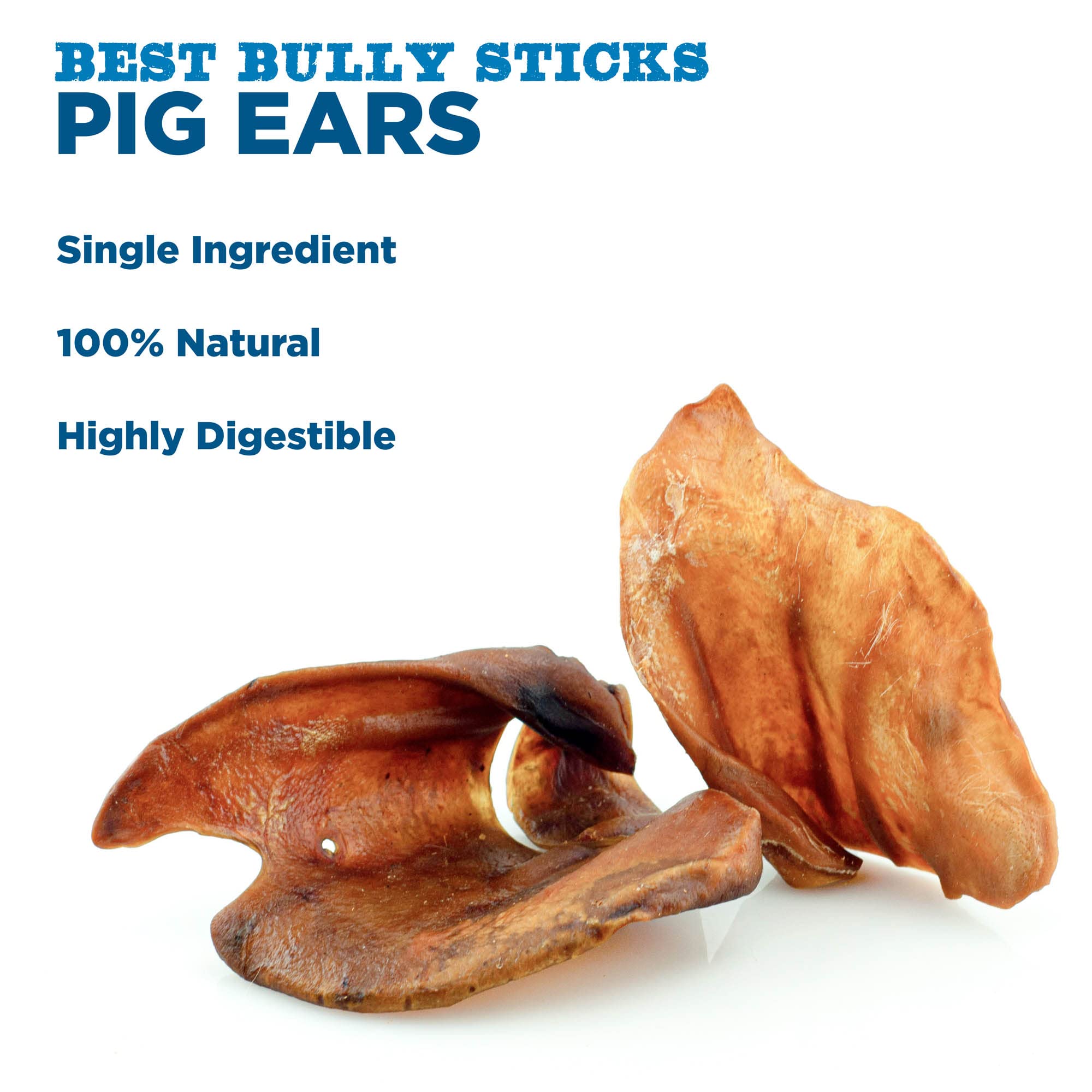 Orejas de cerdo para perros de Best Bully Sticks, textura crujiente para masticar.