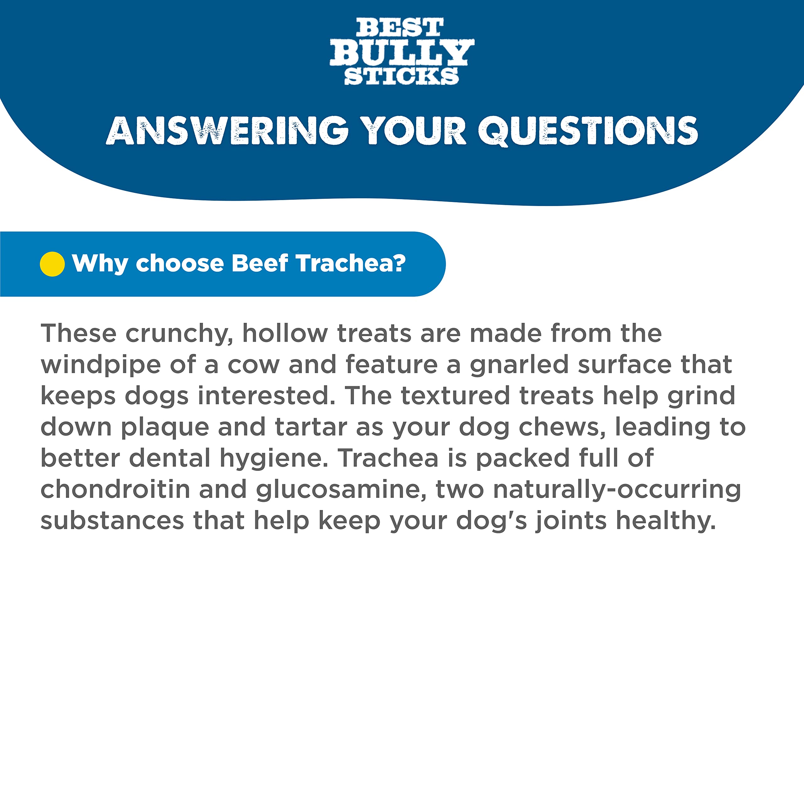 Best Bully Sticks tráquea de res, piezas alineadas, ideal para premios diarios