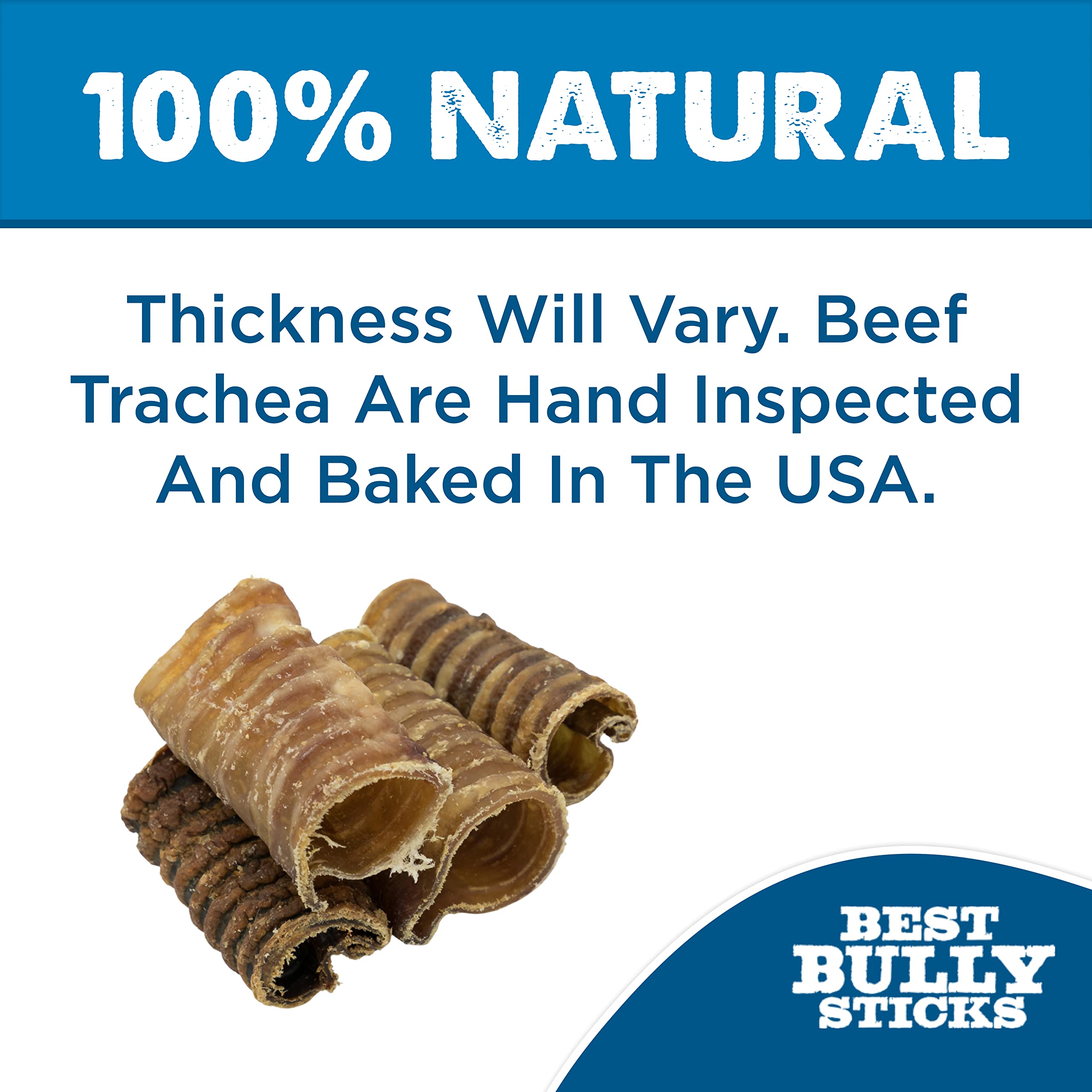 Best Bully Sticks tráquea de res 3 pulgadas, fácil de digerir y apta como snack diario