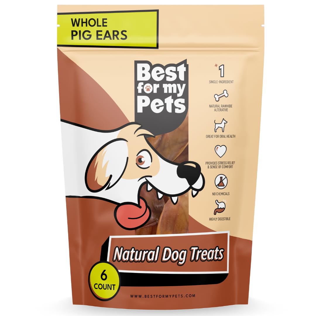 Best For My Pets orejas de cerdo para perros grandes enteras para masticación natural