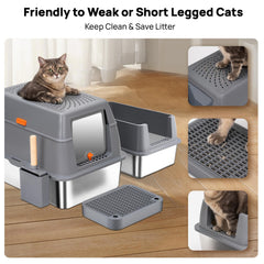 BEST JAJA caja XL para gatos grandes ofrece espacio cómodo y limpieza fácil.