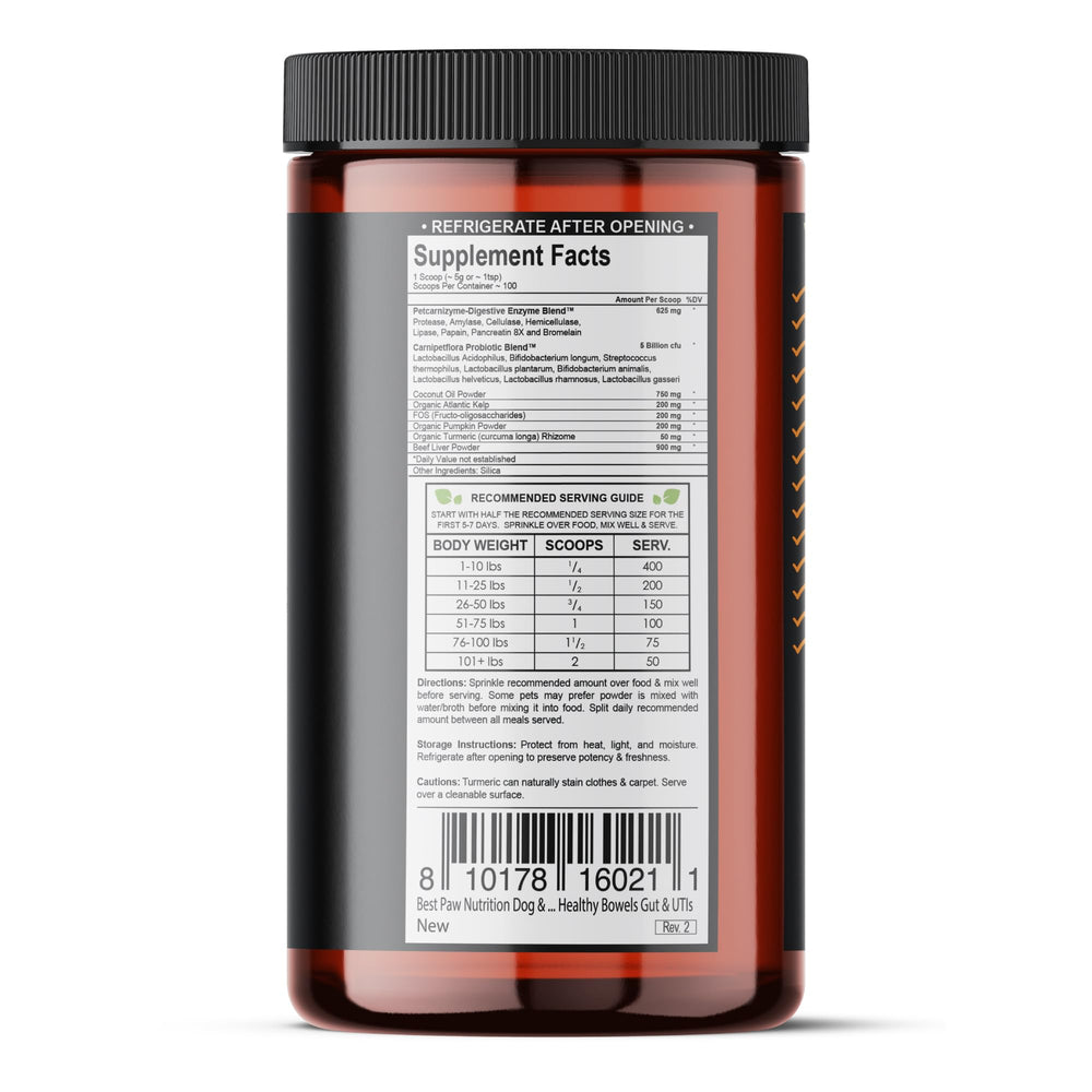 Best Paw Nutrition calabaza pura polvo apoya digestión suave