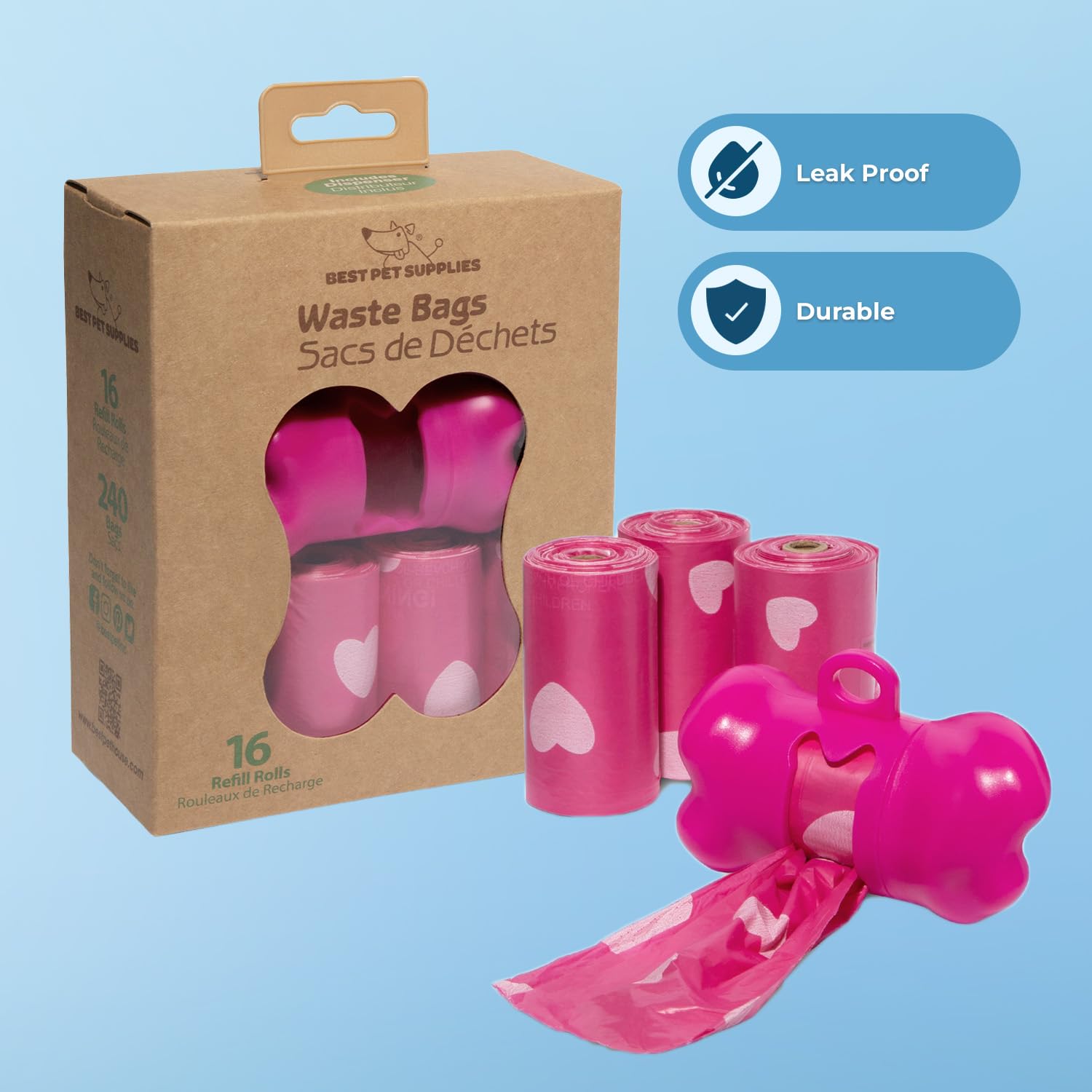 Best Pet Supplies bolsas para perros resistentes a desgarros, ideales para desechos grandes