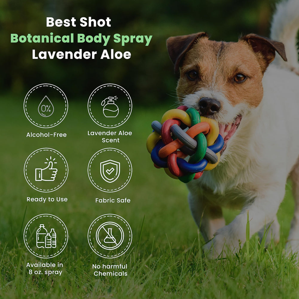 Composición botánica de Best Shot Scentament Spa con camomila para cuidado suave.