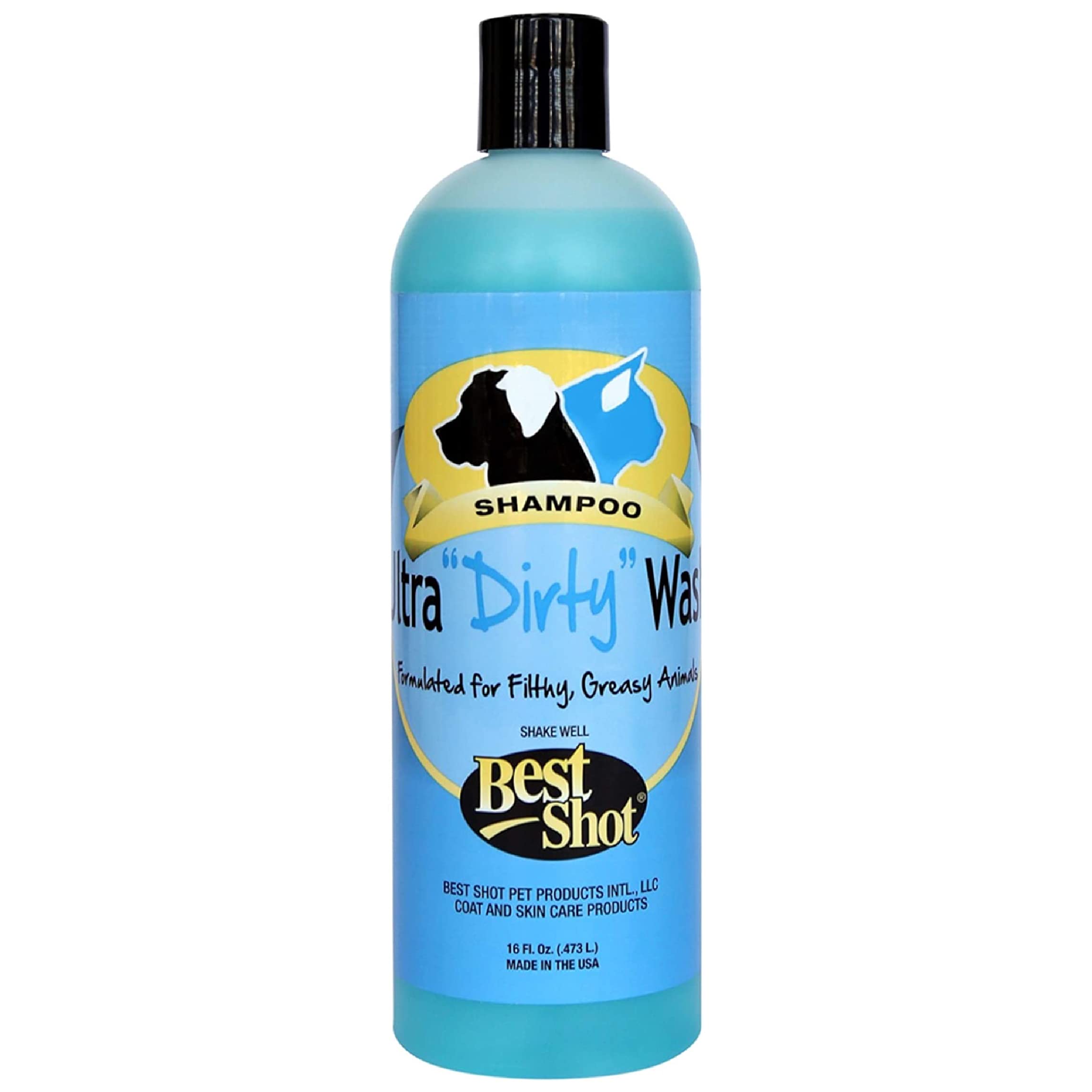 Best Shot Ultra Dirty Wash Shampoo, botella visible para limpieza profunda.