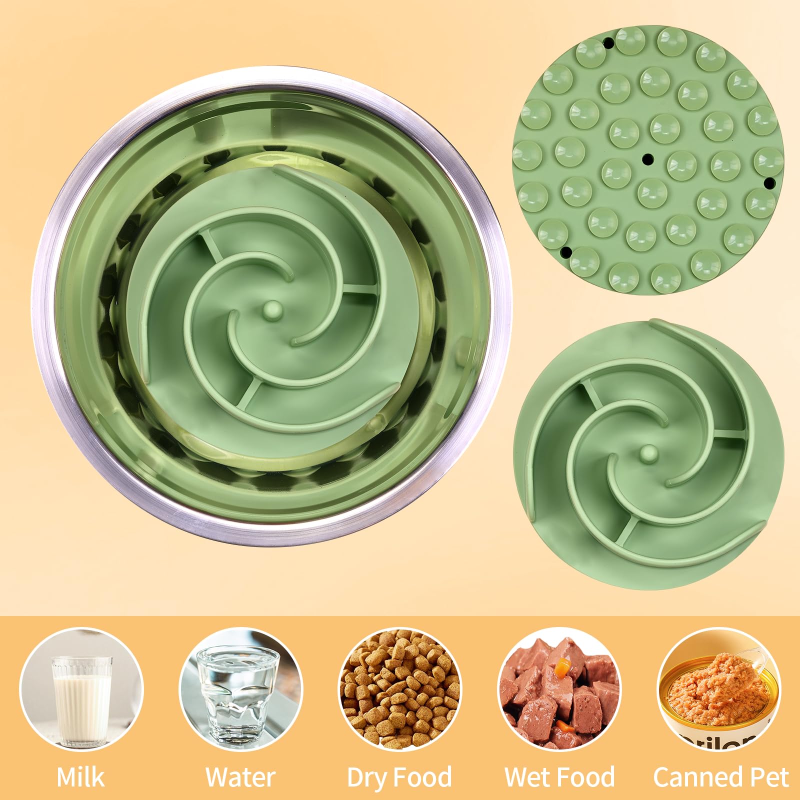 Bestalk inserto verde para tazones, cómodo y práctico para mascotas.