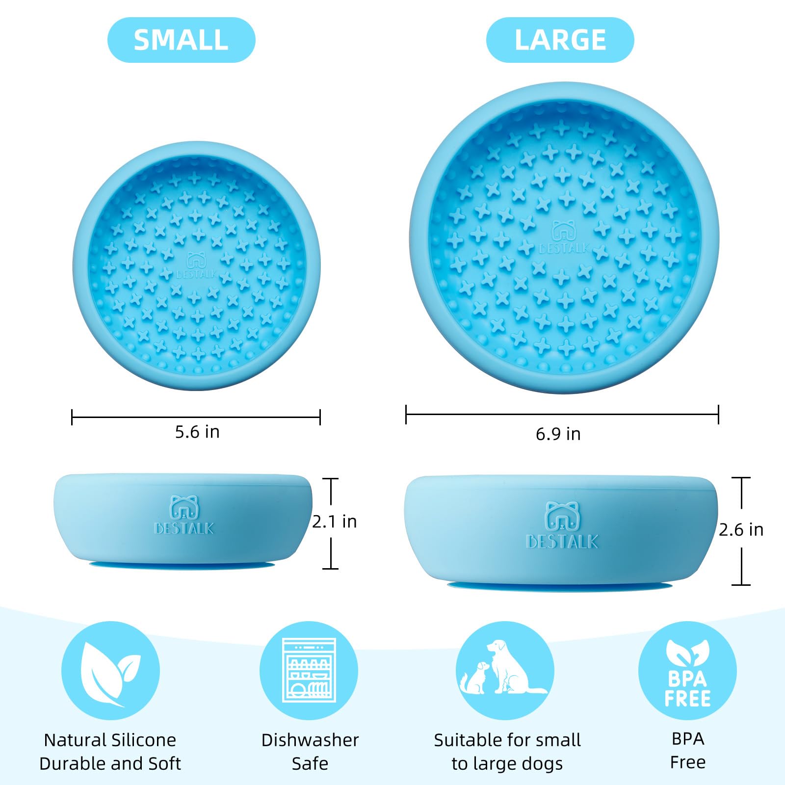 Bestalk tazón lamer para perros, limpieza fácil tras el uso.
