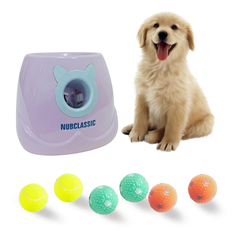 BESTHLS lanzador de pelotas automático para perros morado en acción