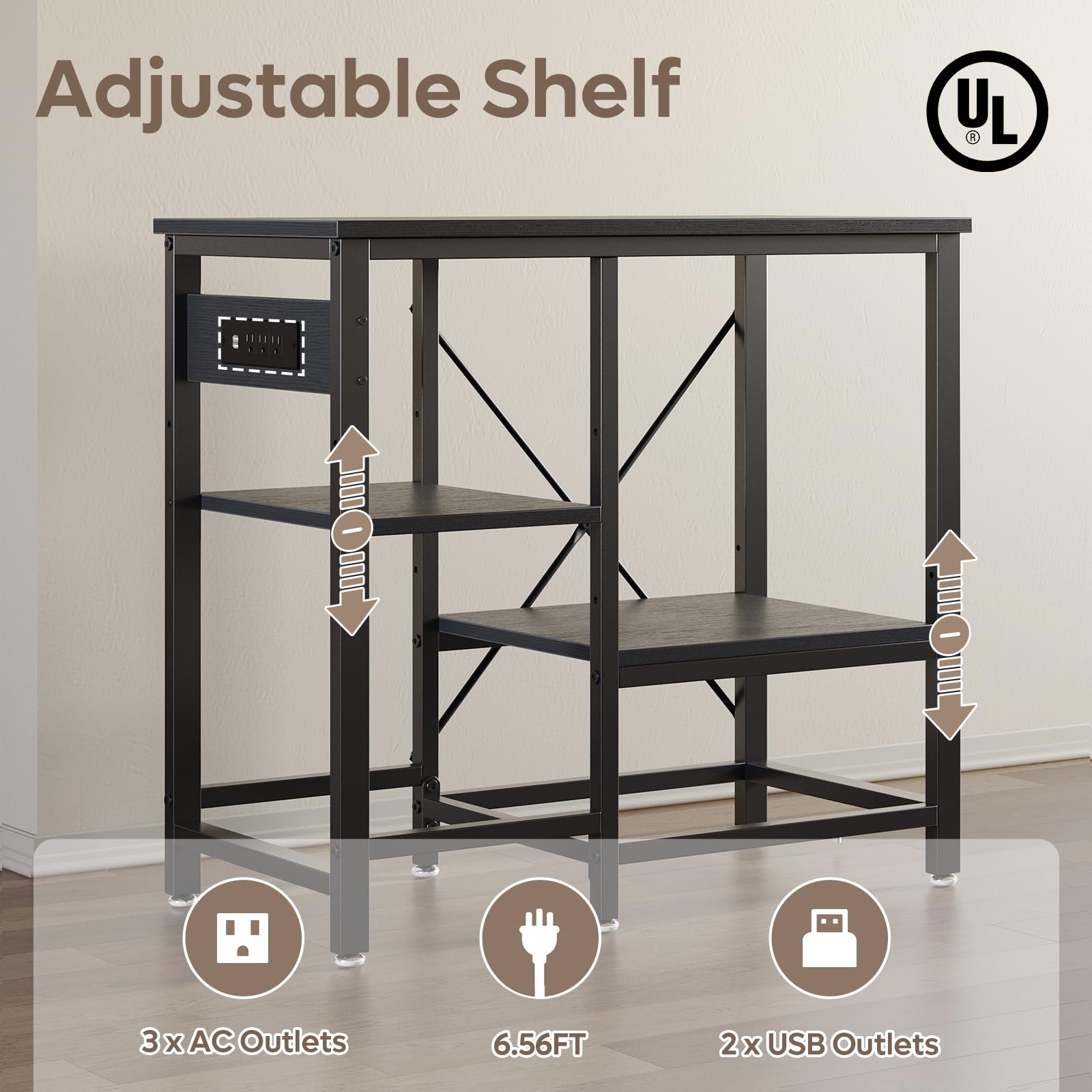 Bestier acabado negro roble industrial, estilo moderno para tu sala.