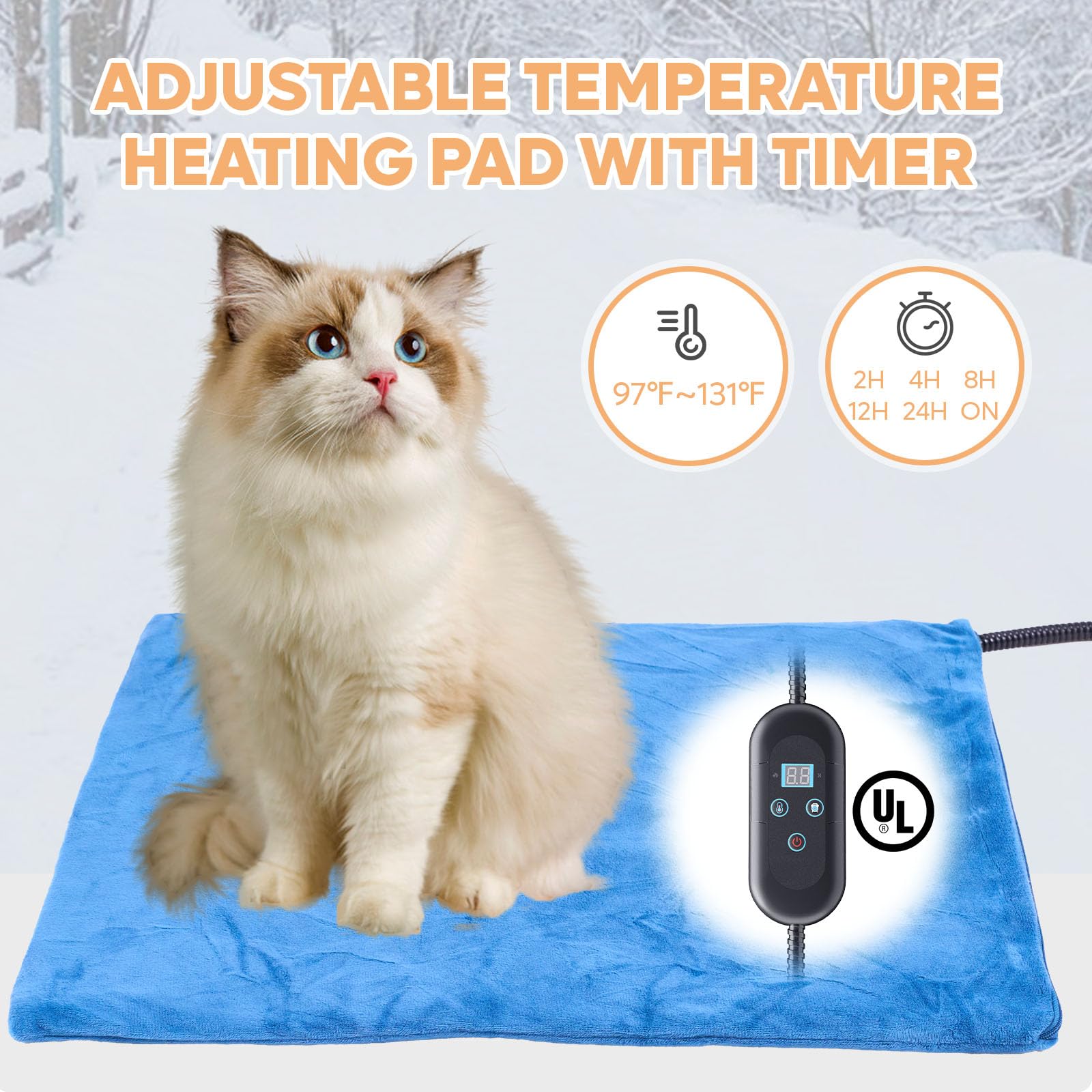 Bestier cama calentadora con temporizador para temperatura ajustable.