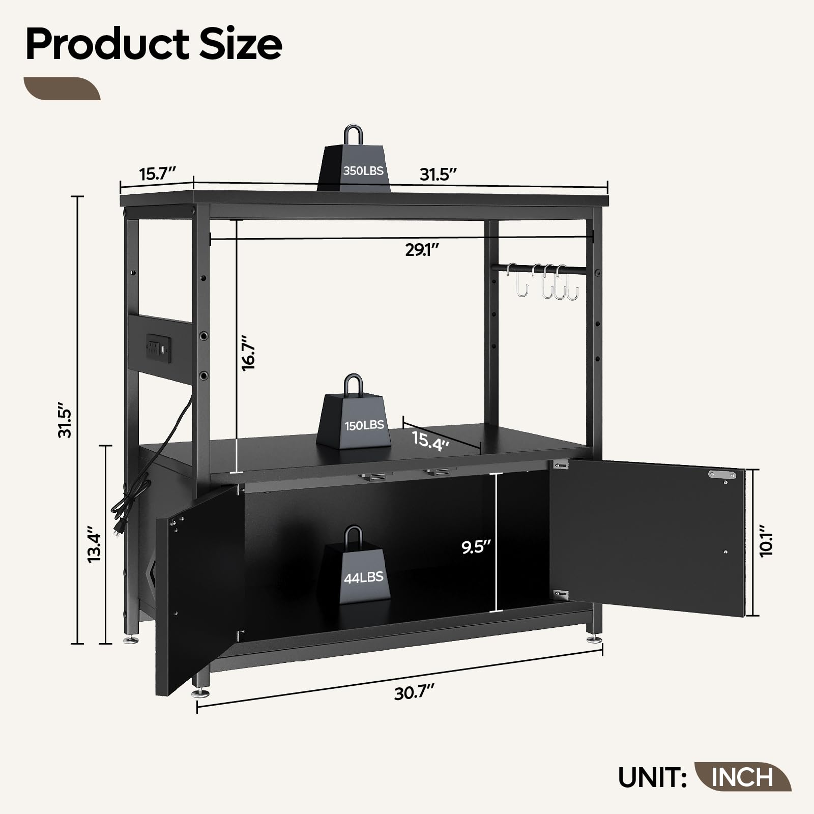 Bestier dimensiones 31,5x15,7 pulgadas para tanques de 20-29 gal.