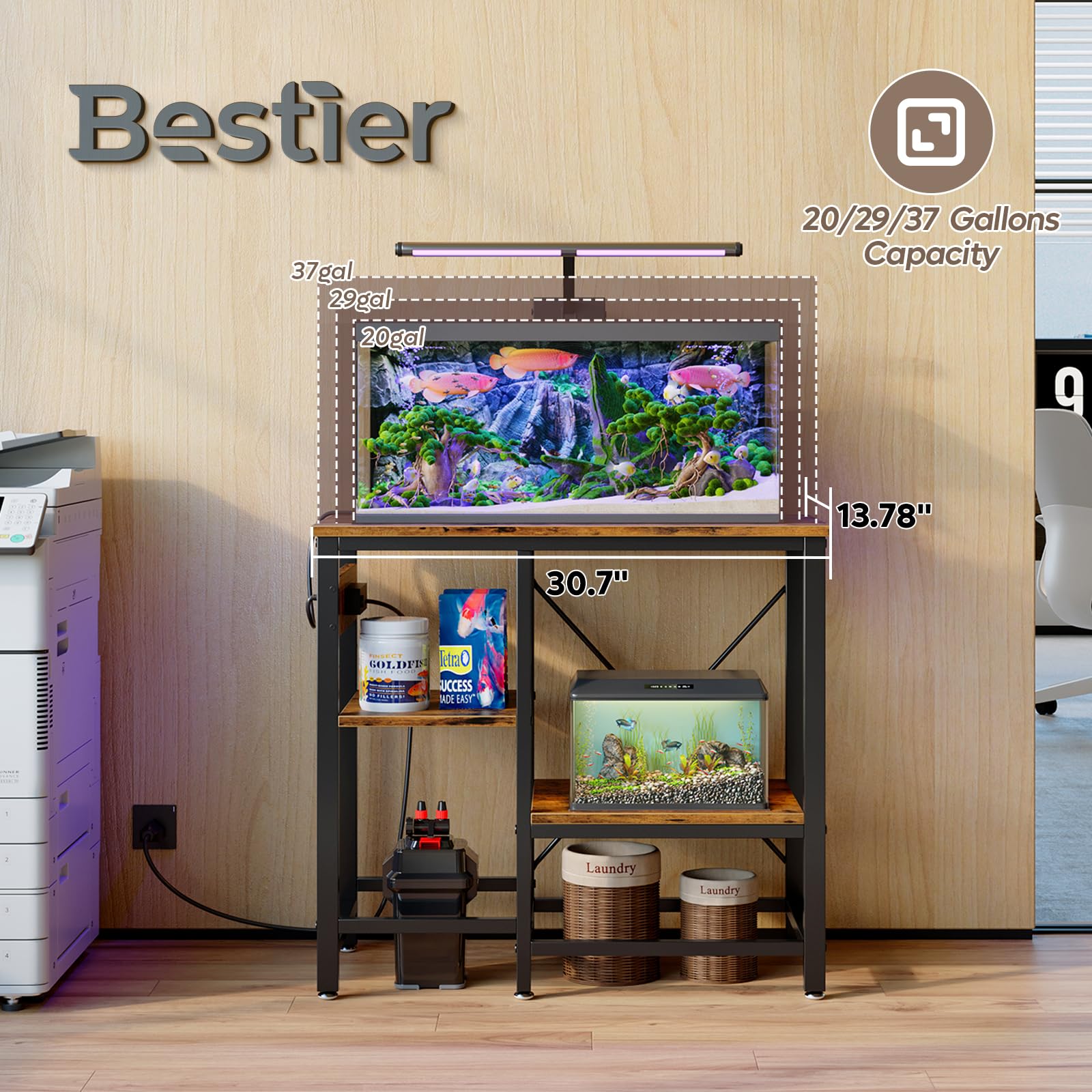 Bestier diseño de doble estante optimiza el espacio vertical.