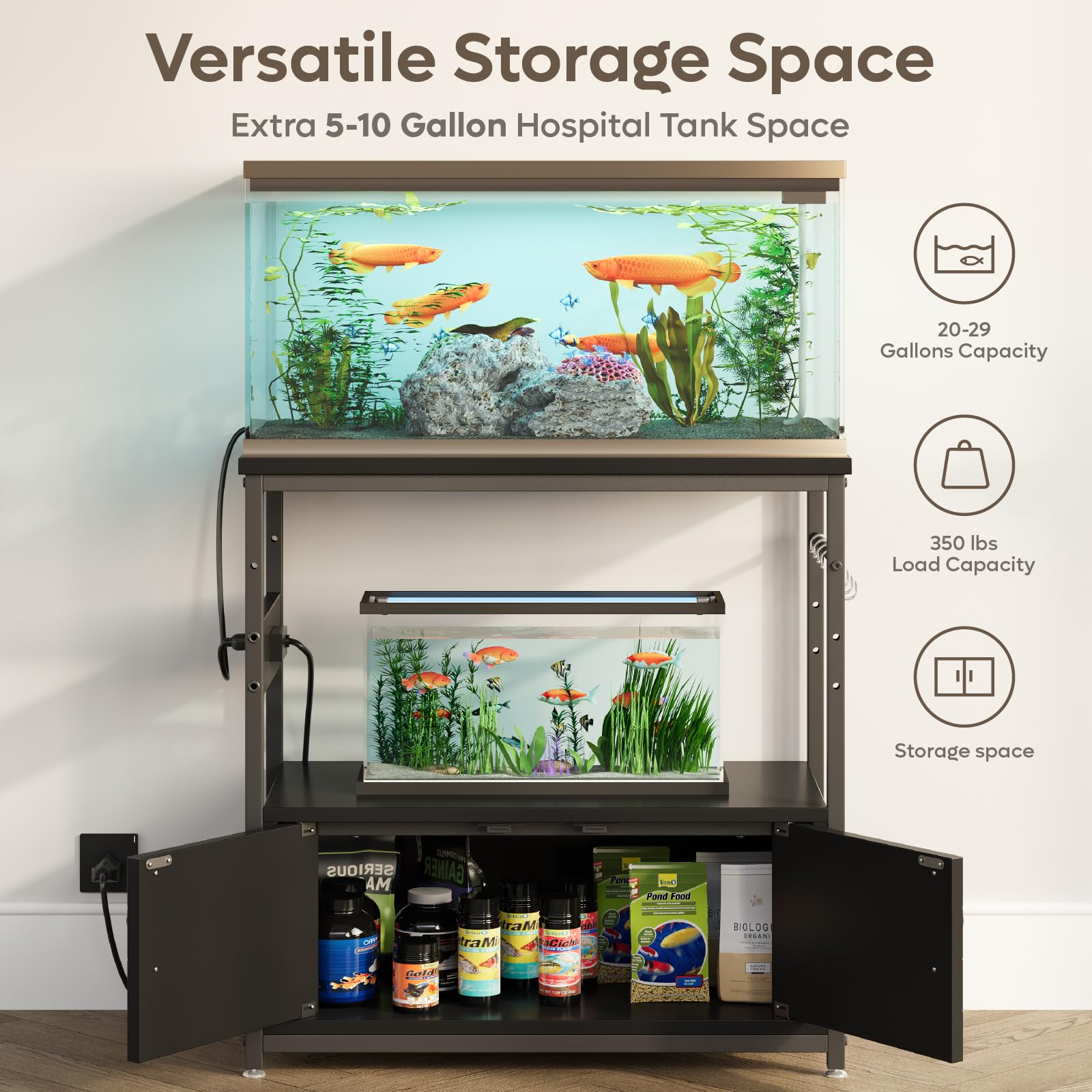 Bestier enchufes 4 puertos para alimentar equipos de acuario.