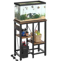 Bestier soporte para pecera 10 galones con enchufe integrado, ordena accesorios.