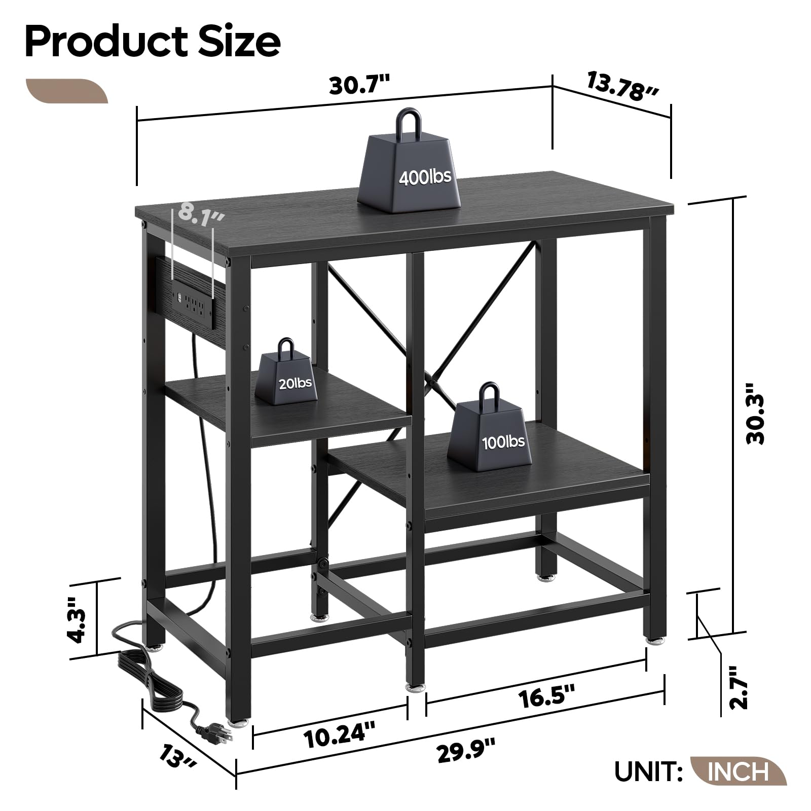 Bestier soporte con seis patas y refuerzo en X, mayor estabilidad.