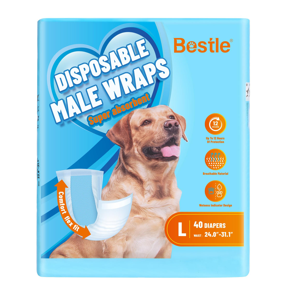 Bestle pañal para perros machos con indicador de humedad para saber cuándo cambiar