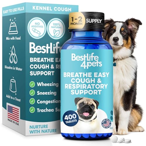 BestLife4Pets Breathe Easy: botella de pastillas para respirar mejor en perros