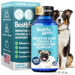 BestLife4Pets Breathe Easy: botella de pastillas para respirar mejor en perros