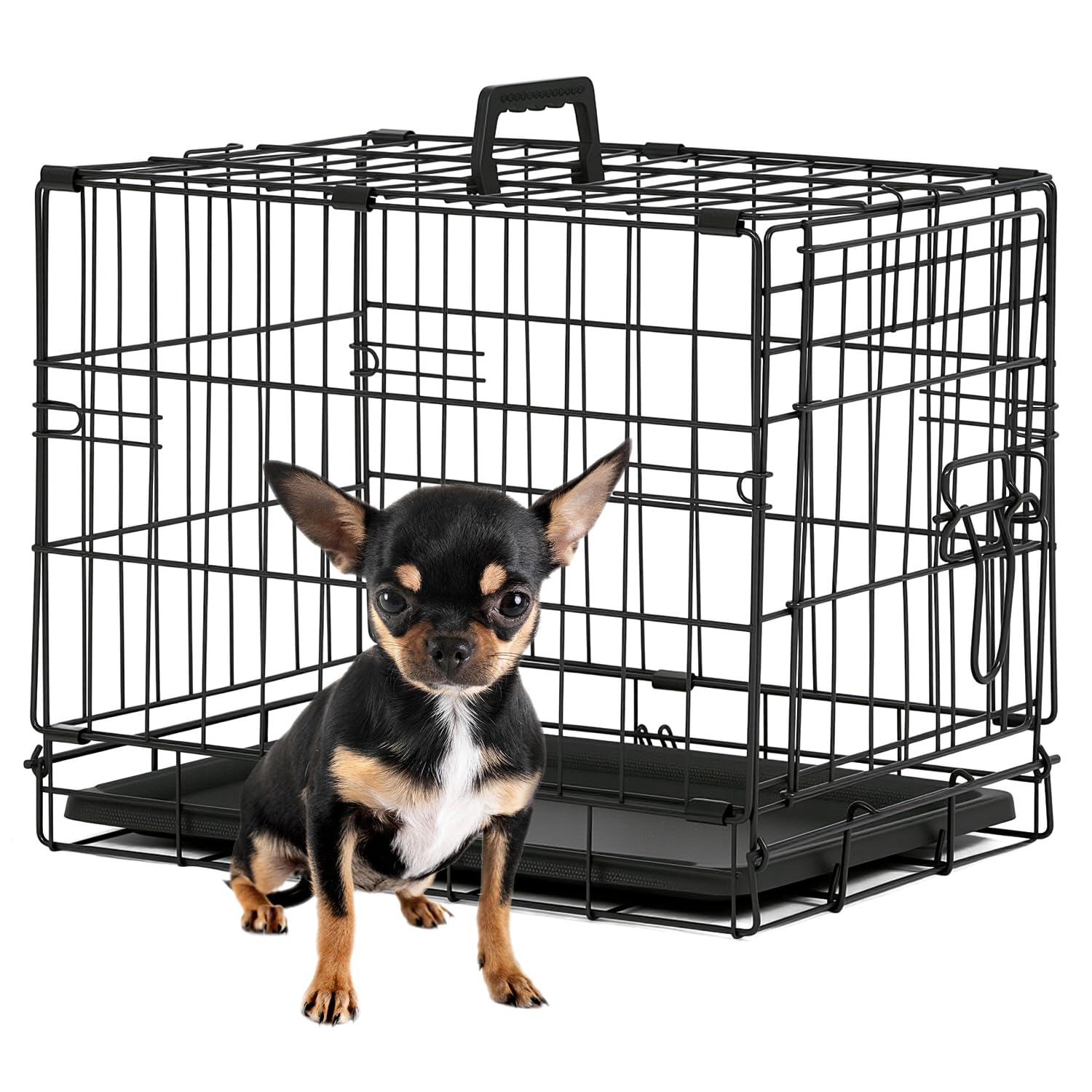 BestPet jaula para perros 18 pulgadas, vista frontal, seguridad reforzada para entrenamiento y descanso