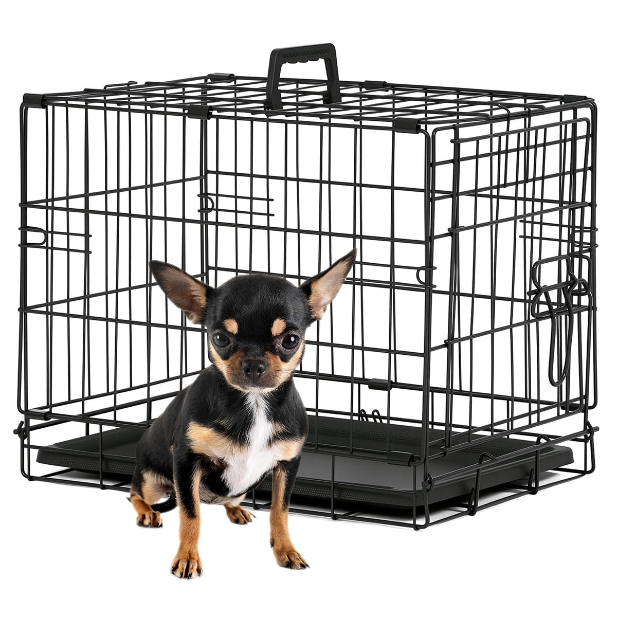 BestPet jaula para perros 18 pulgadas, vista frontal, seguridad reforzada para entrenamiento y descanso