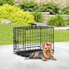 BestPet jaula para perros 18 pulgadas, vista lateral, fácil acceso con pestillos seguros