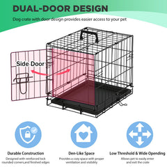 BestPet jaula para perros 18 pulgadas, puerta frontal abierta para carga y supervisión