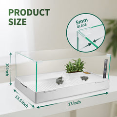 BETAZOOER Turtle-1, vidrio transparente, vista trasera, ideal para exhibir objetos pequeños.