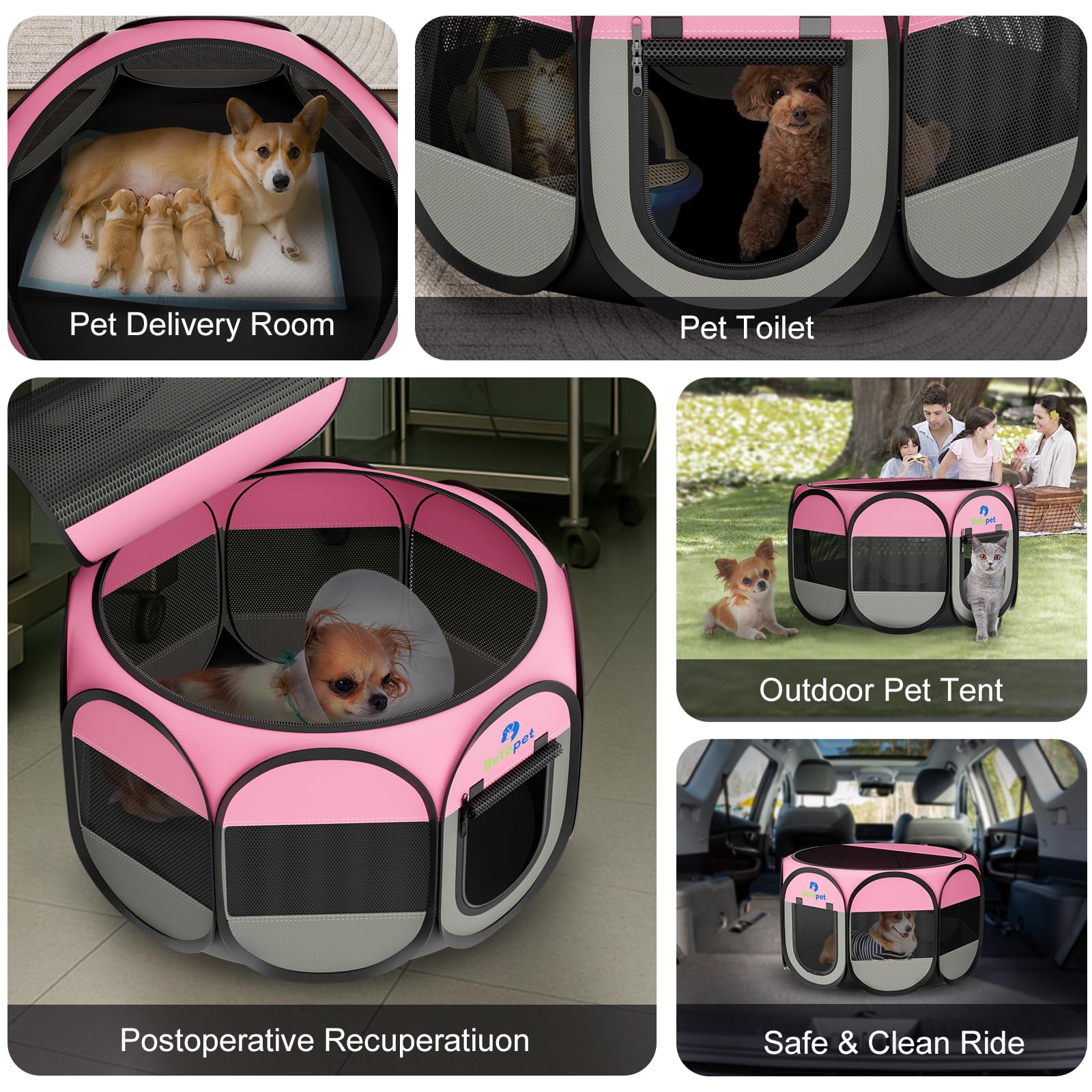 Betopet Playpen techo malla desmontable para adaptar interiores y sombras