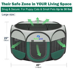 BETOPET Playpen techo removible de malla para ventilación al aire libre.